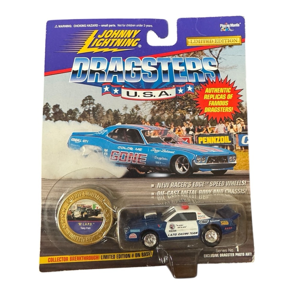 1995 Johnny Lightning Dragsters USA Tony Foti 92 LAPD‎ Chevy Camaro